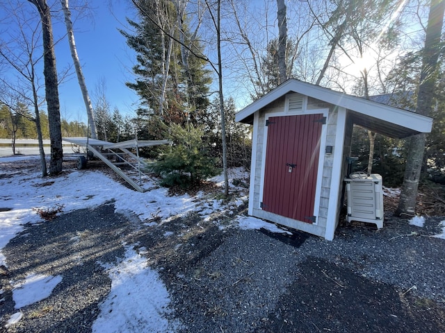 view of snow covered structure