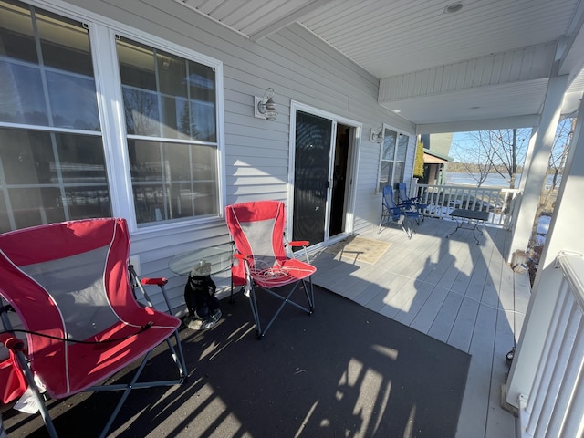 deck with covered porch