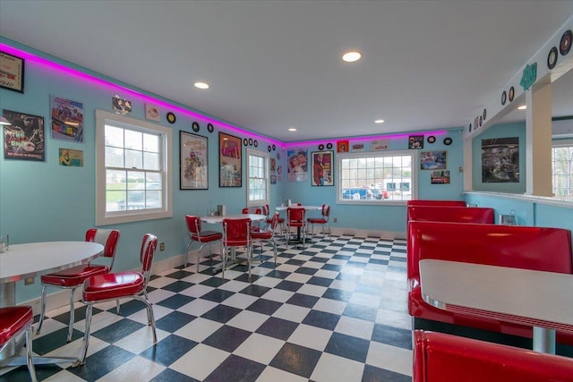 recreation room with a wealth of natural light