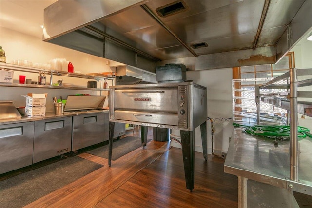 interior space with dark hardwood / wood-style flooring