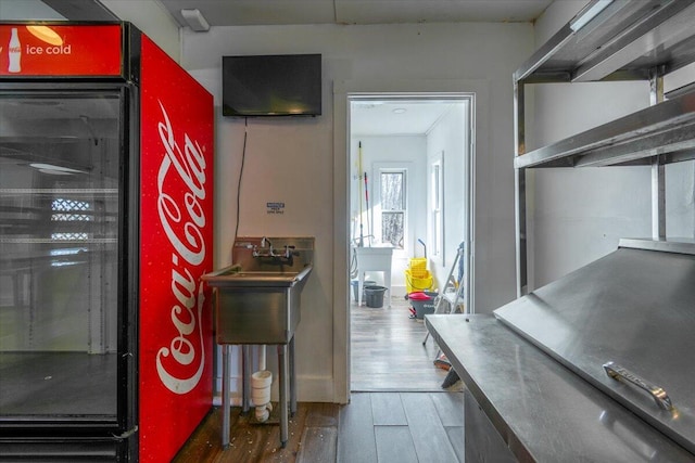 interior space with hardwood / wood-style floors