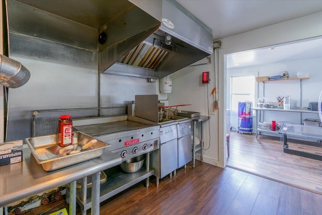 kitchen featuring dark wood-type flooring