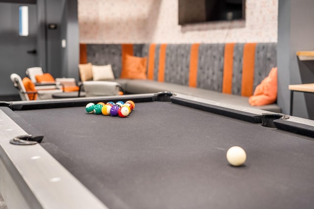 recreation room featuring pool table