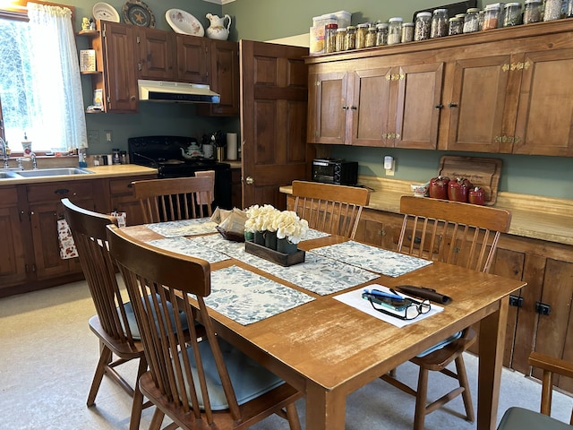 dining area with sink