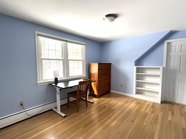 7 Edgewood Dr, Orono, ME 04473 - office space featuring light wood finished floors, a baseboard radiator, and baseboards