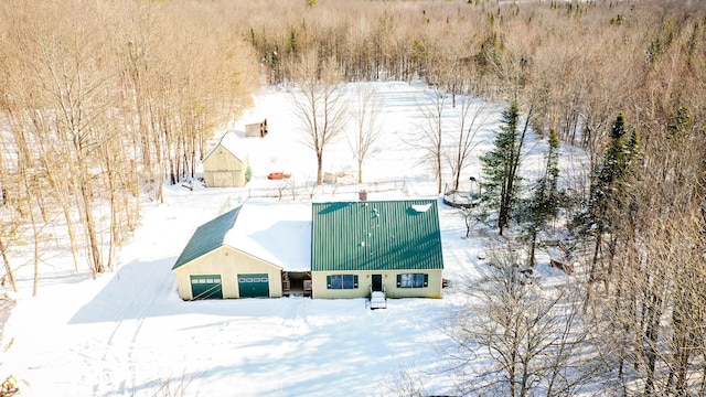 view of snowy aerial view