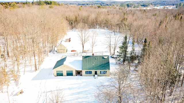 view of snowy aerial view