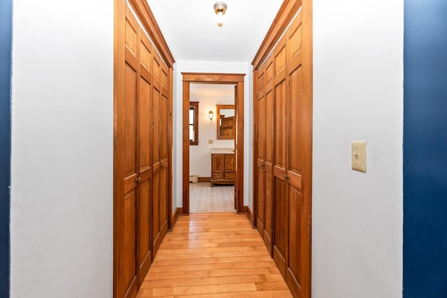 hallway featuring light hardwood / wood-style floors