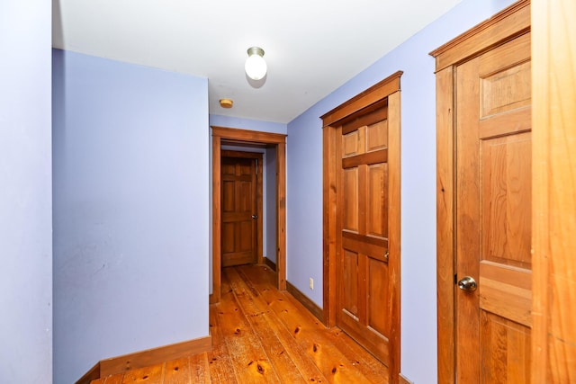 hall featuring light hardwood / wood-style flooring