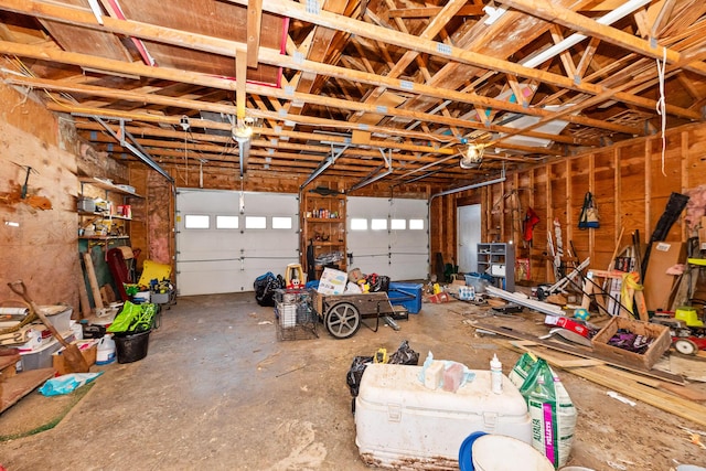 view of garage