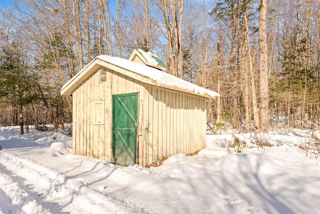 view of snow covered structure