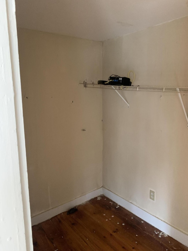 walk in closet featuring dark hardwood / wood-style floors