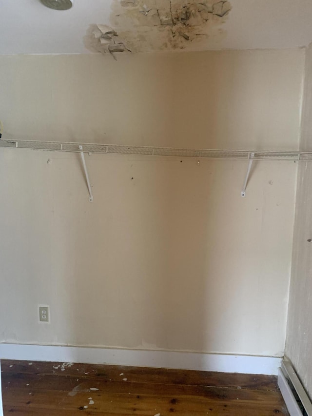 walk in closet featuring dark wood-type flooring