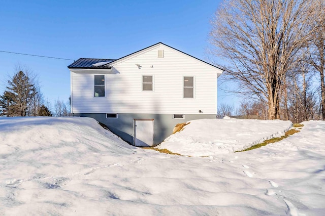 view of snowy exterior