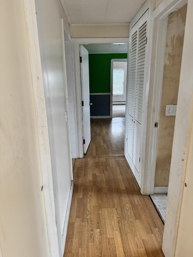 hallway featuring light wood-type flooring