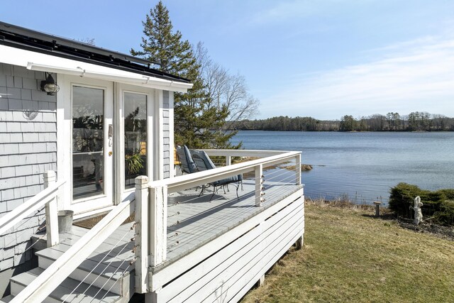 283 Mills Rd, Newcastle, ME 04553 - dock area featuring a deck with water view