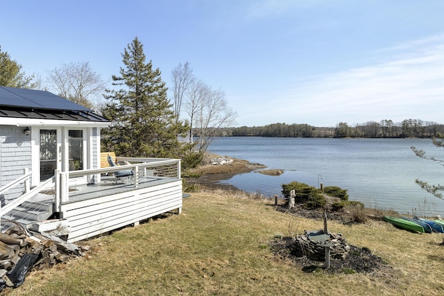 283 Mills Rd, Newcastle, ME 04553 - view of yard featuring a deck with water view