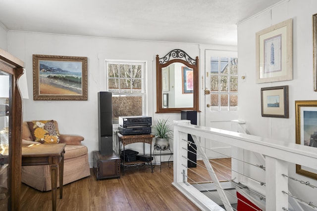 283 Mills Rd, Newcastle, ME 04553 - office area with dark wood-style floors and plenty of natural light
