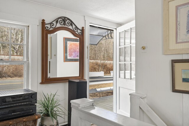 283 Mills Rd, Newcastle, ME 04553 - doorway with a textured ceiling
