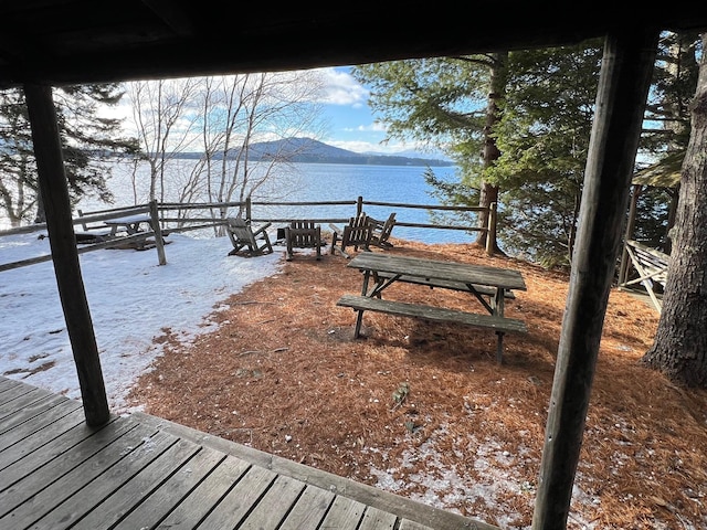 exterior space with a mountain view