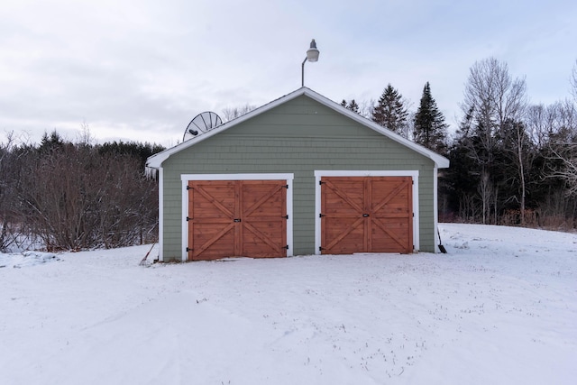 view of snow covered structure