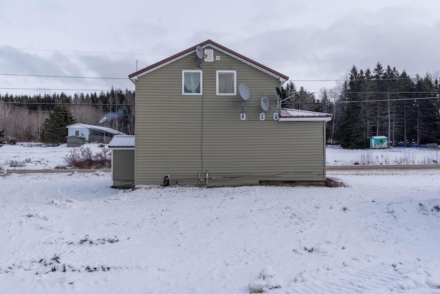 view of snowy exterior