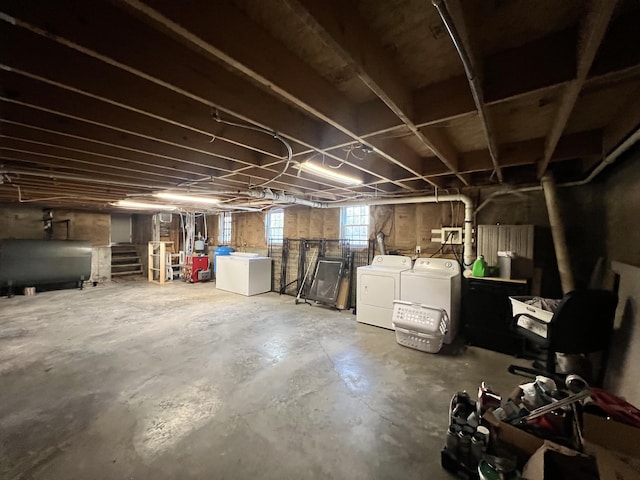 701 Stetson Rd, Exeter, ME 04435 - below grade area featuring heating fuel and independent washer and dryer