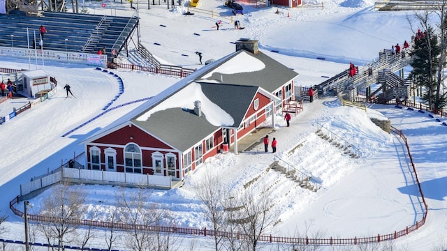 view of snowy aerial view