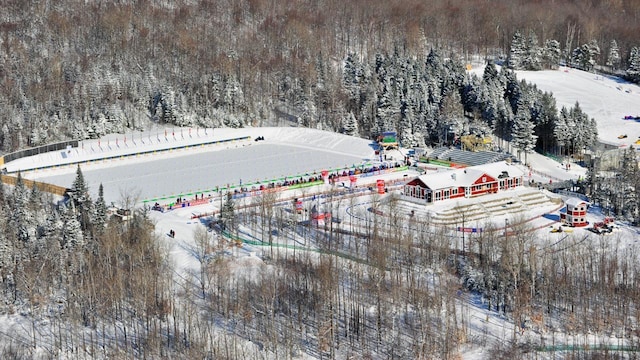 view of snowy aerial view