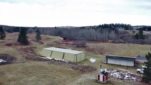 aerial view with a rural view