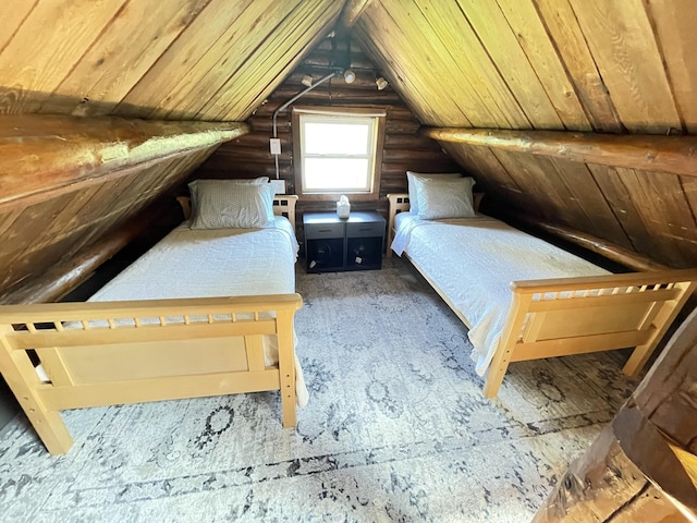 bedroom with vaulted ceiling