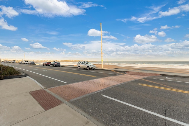 view of road featuring a water view