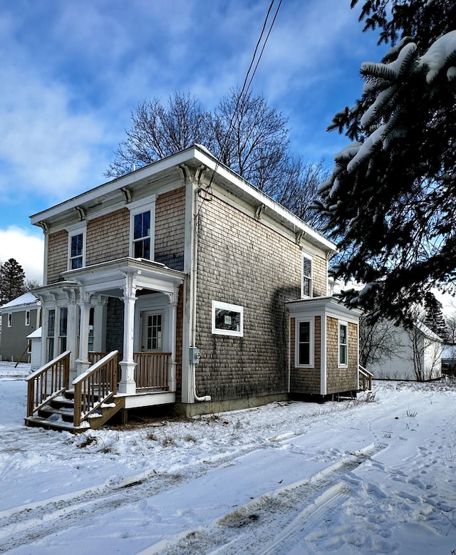 exterior space with covered porch