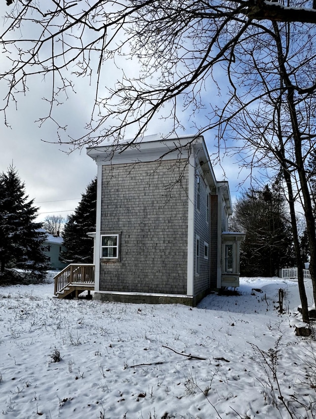 view of snowy exterior