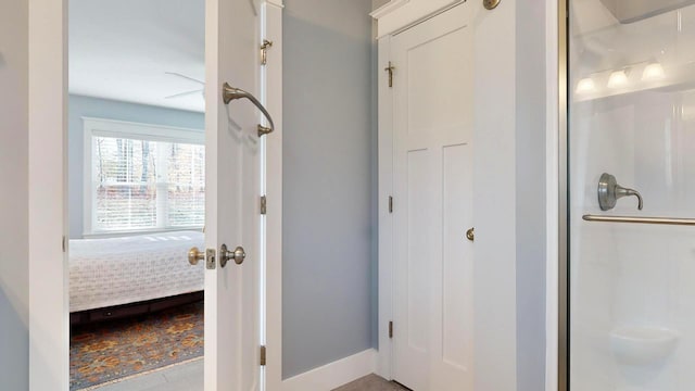 bathroom featuring an enclosed shower