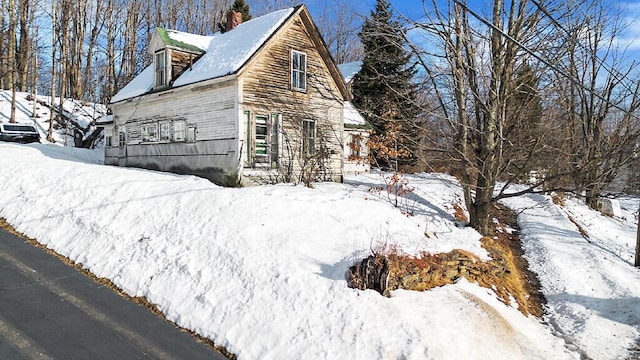 view of snowy exterior