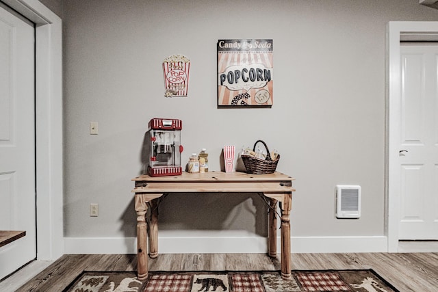 details with wood-type flooring