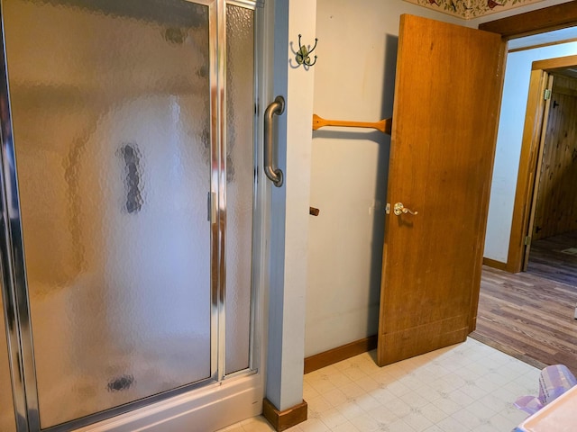 bathroom with walk in shower