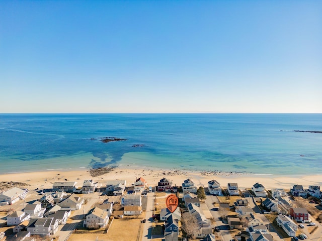 view of water feature with a view of the beach