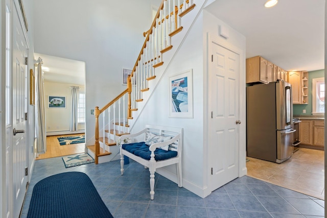 view of tiled foyer