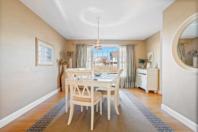 dining room with light hardwood / wood-style flooring