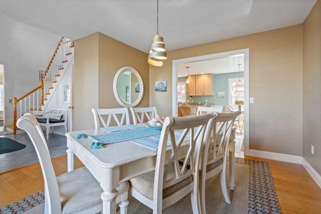 dining area featuring light hardwood / wood-style flooring