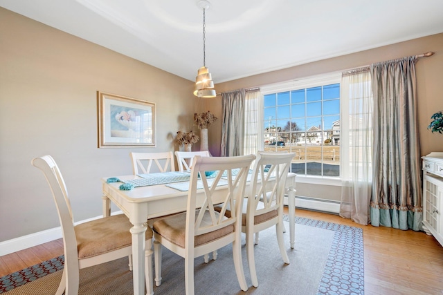 dining room with light wood-type flooring