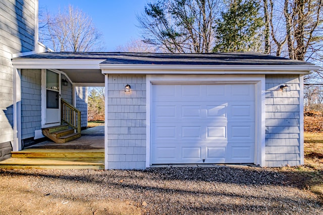 view of garage