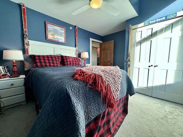 17-3 S Branch Way Unit 35, Sandy River Plt, ME 04970 - carpeted bedroom featuring a ceiling fan and a closet