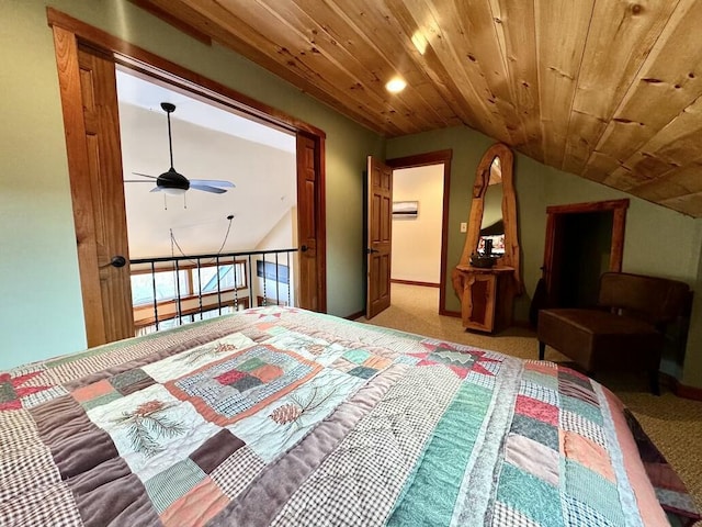 17-3 S Branch Way Unit 35, Sandy River Plt, ME 04970 - carpeted bedroom featuring lofted ceiling and wood ceiling