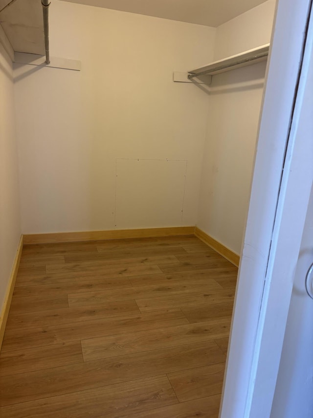 spacious closet featuring wood finished floors