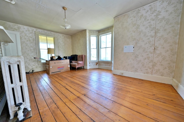 unfurnished living room featuring light hardwood / wood-style floors