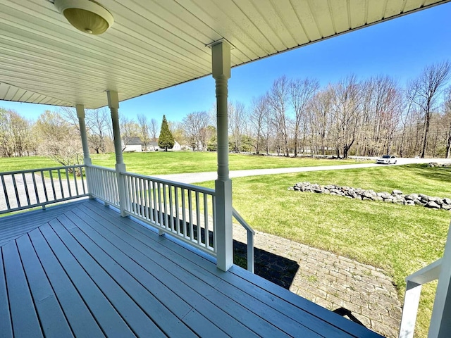 281 Danville Corner Rd, Auburn, ME 04210 - wooden terrace with a lawn
