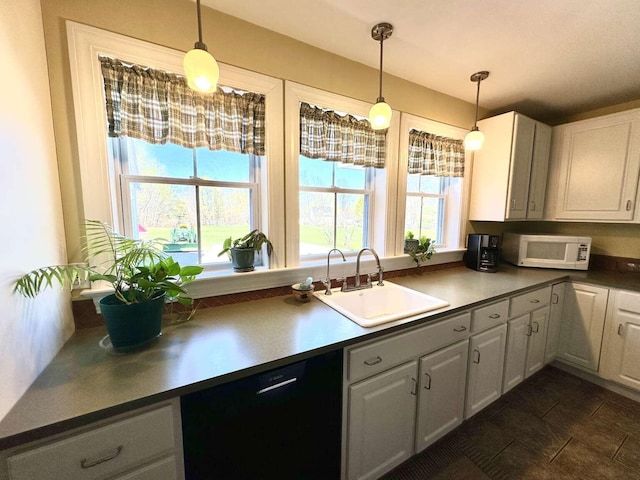 281 Danville Corner Rd, Auburn, ME 04210 - kitchen with a sink, white microwave, a healthy amount of sunlight, and dishwasher